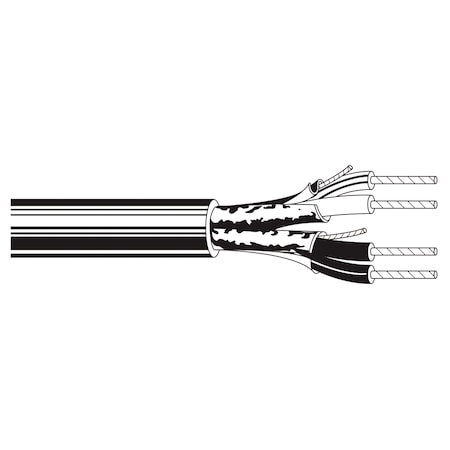 Belden Multi-Conductor Cable, AWM, 20 AWG, 4 C, Chrome, PVC, Stranded, 300V AC, Indoor, 1000 ft 9402 0601000